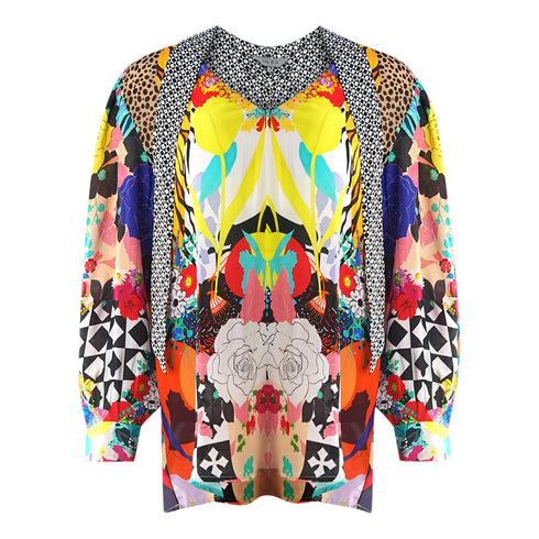Inoa Monrovian 12001 Multi Long Sleeve Blouse Silk Shirt Monrovian 12001 Tie Shirt